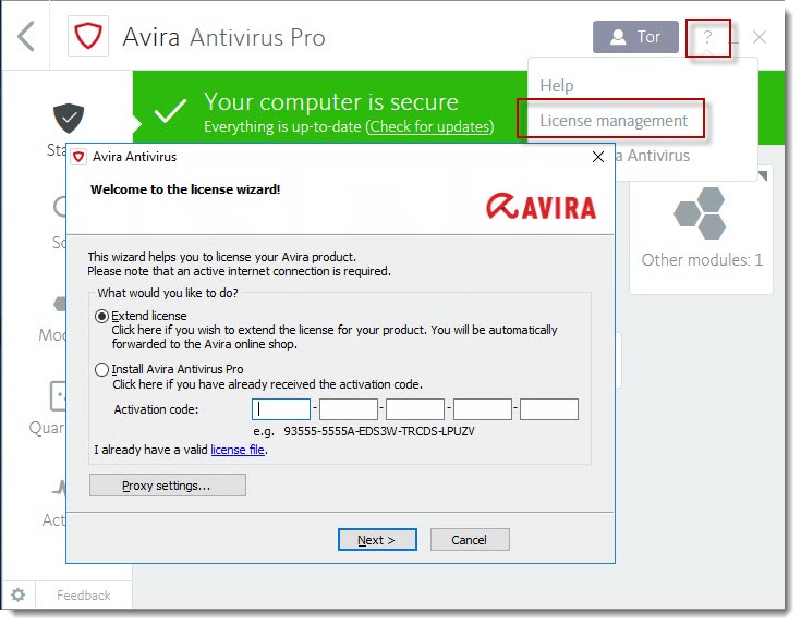 avira antivirus free license key